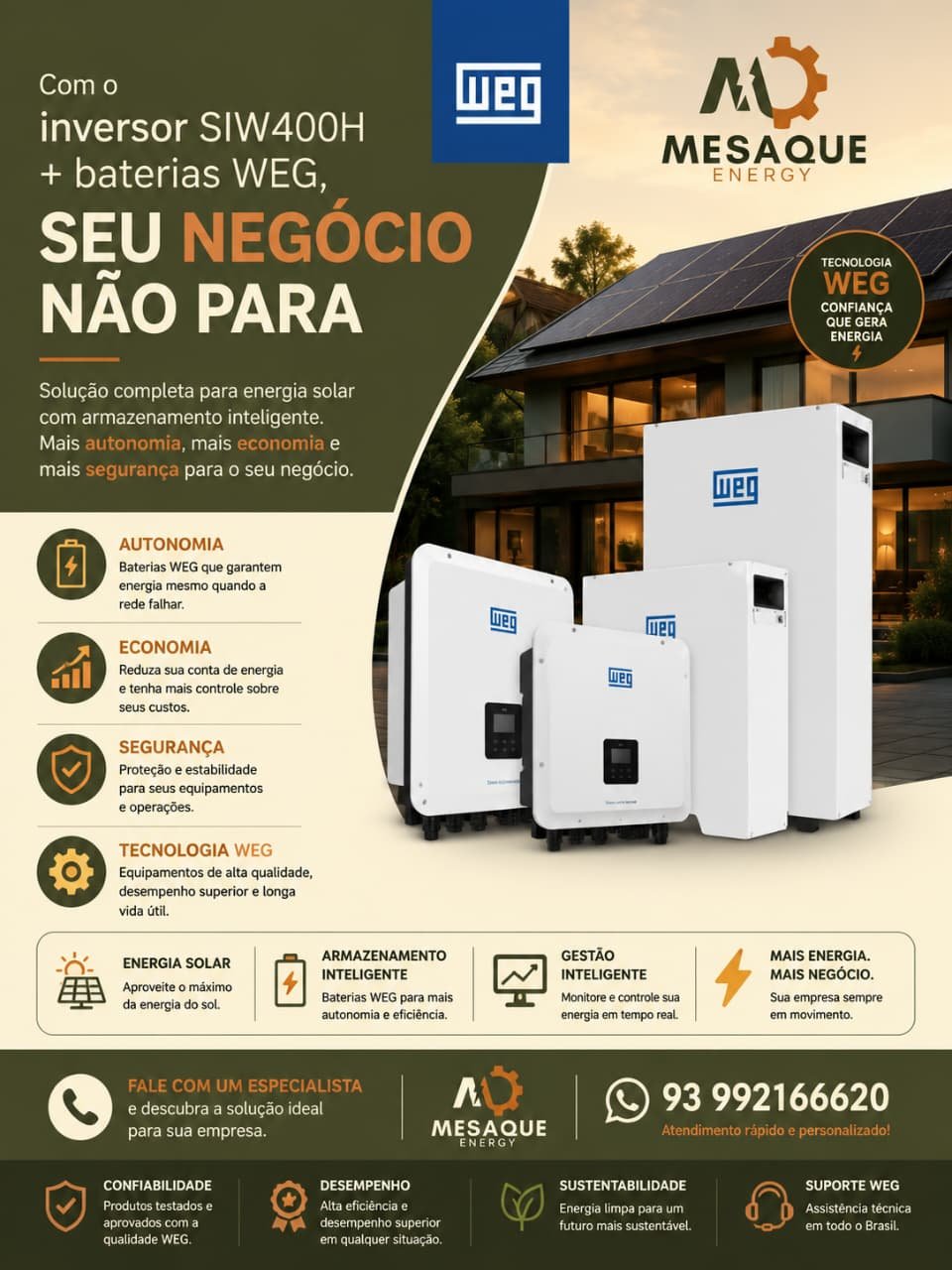 Conteúdo de energia solar publicado pela Mesaque Energy